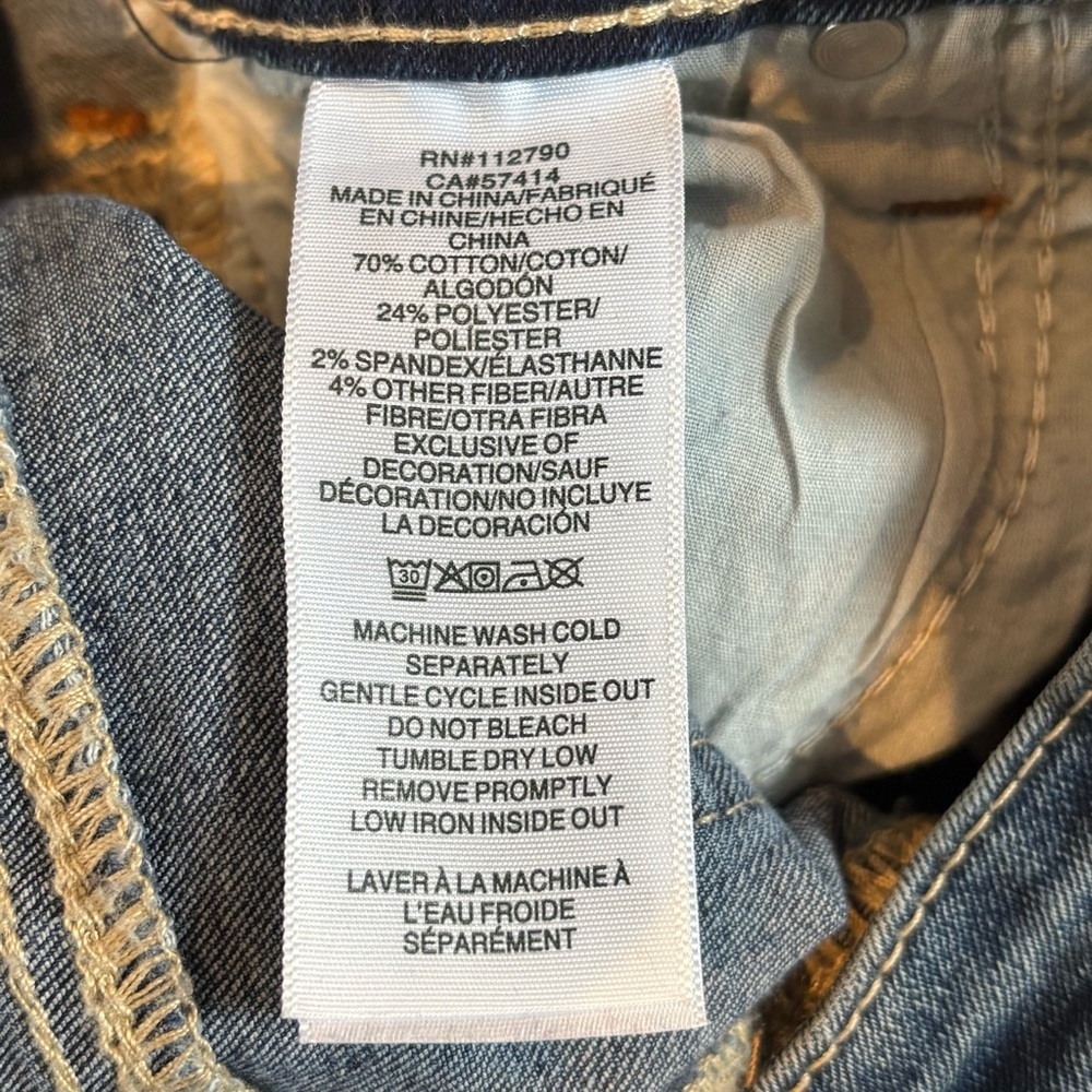 True Religion Becca Jeans Womens Sz 24 Blue Mid Rise Bootcut Stretch Denim Logo - Picture 10 of 10